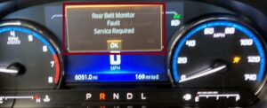 rear belt monitor fault ford bronco sport